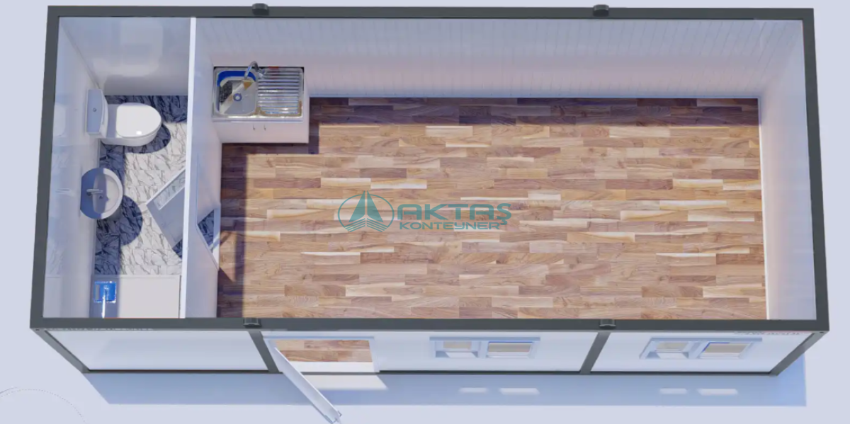 300×700 K205 Tek Oda Konteyner Wc-Duş-Mutfak